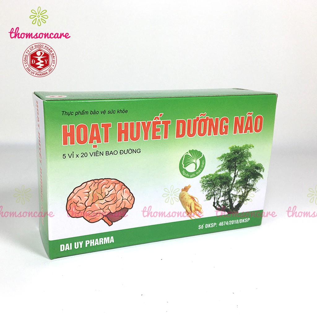 Combo 5 hộp Hoạt huyết dưỡng não, mỗi hộp 100 viên bao đường - hỗ trợ tăng cường tuần hoàn não, chính hãng Đại Uy | BigBuy360 - bigbuy360.vn