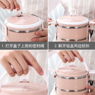 Hộp đựng cơm giữ nhiệt 4 tầng