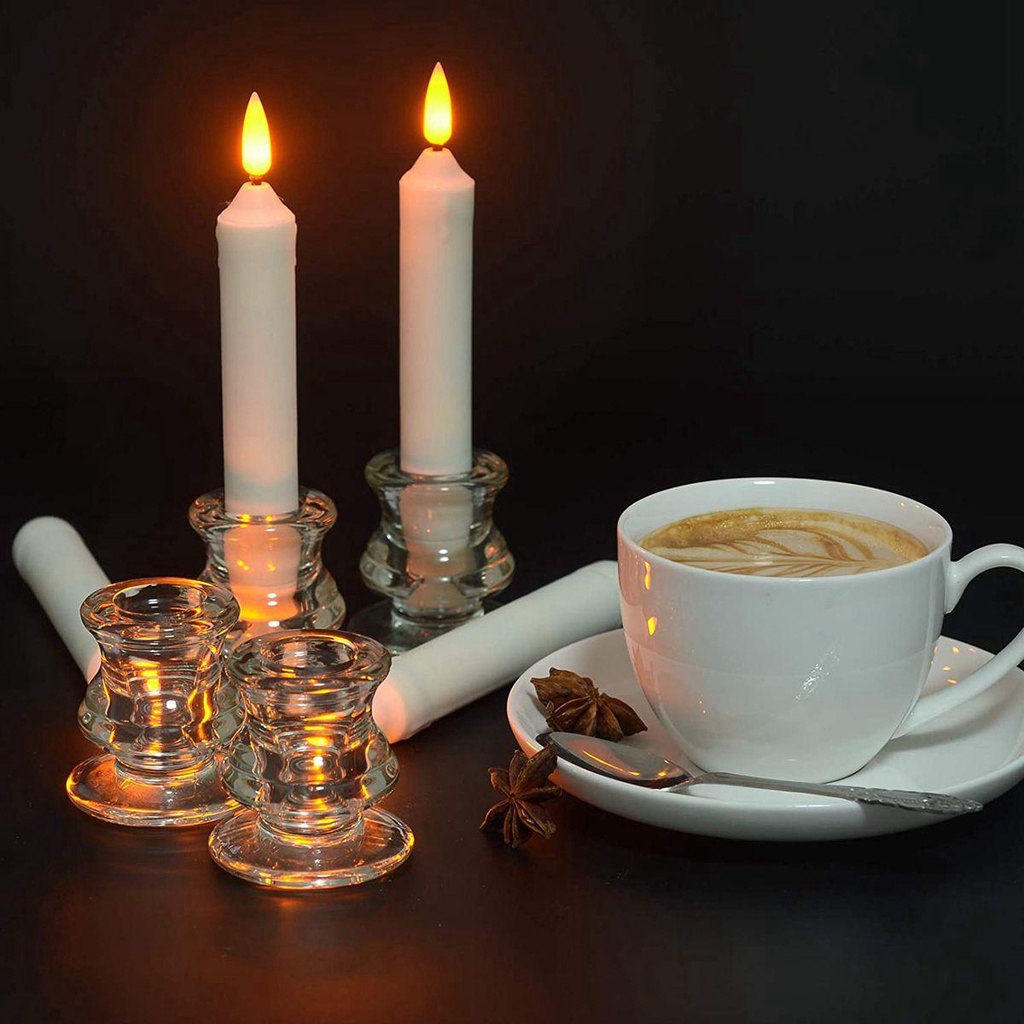 Giá Đỡ Nến Bằng Thủy Tinh Trong Suốt Trang Trí Phòng Ăn / Valentine