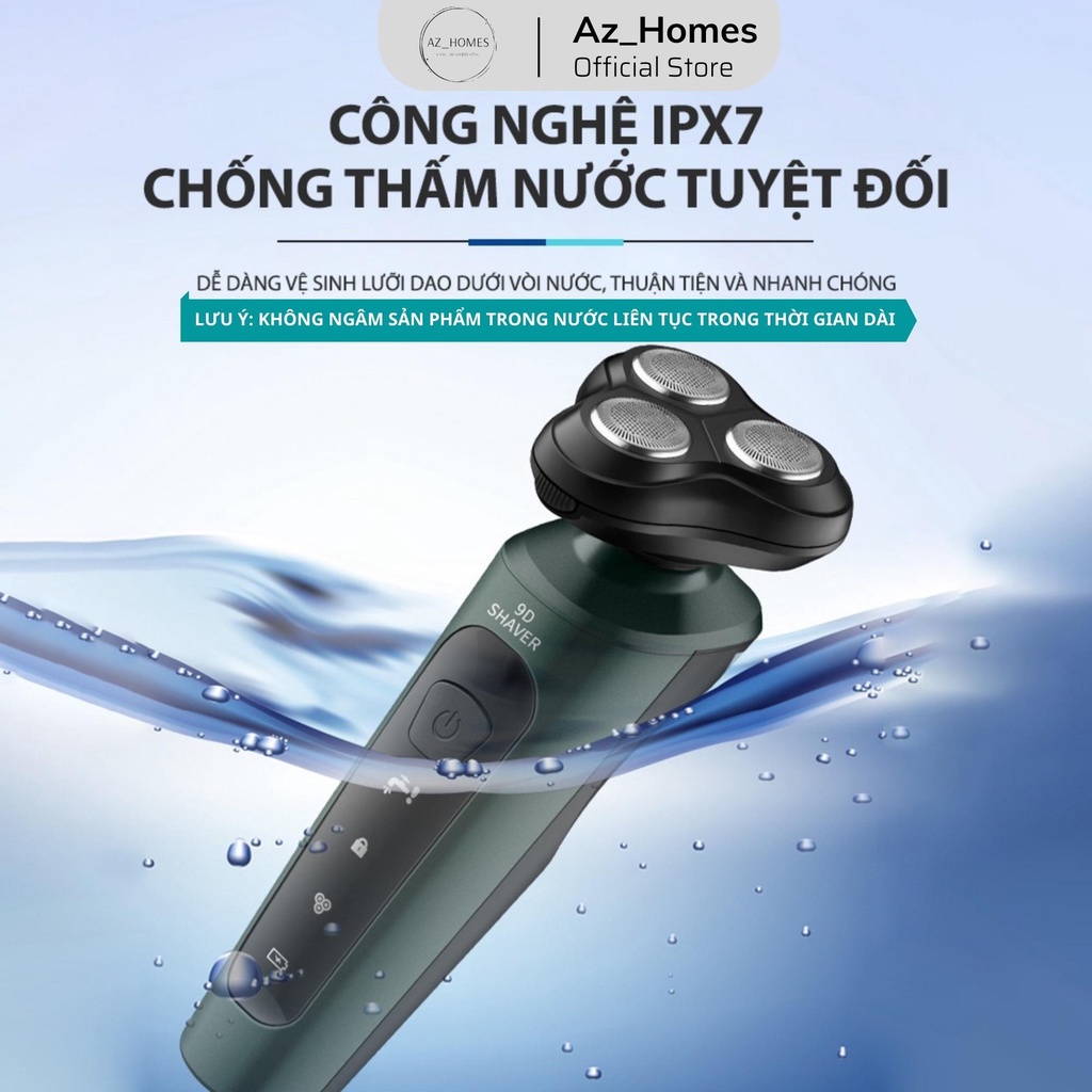 Máy cạo râu 9D Shaver 4 in1, Máy cạo râu sạch sâu không khô rát, Massage mặt, Tỉa lông mũi, Tông đơ