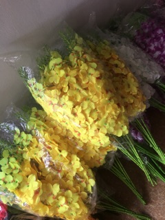 Hoa hồng lụa + hoa lan