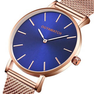 Đồng hồ nam chạy 2 kim ogyawatch fl 3828 dây thép mành cao cấp + tặng pin đồng hồ