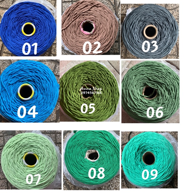 [Giá Tại Xưởng] 500gram Dây Thừng Màu Pastel Thắt Macrame 3mm