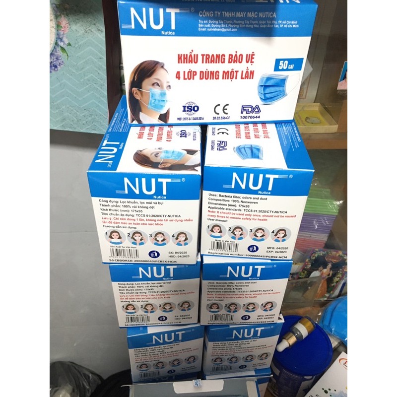 Khẩu trang NUT 4 lớp cao cấp hộp 50 cái