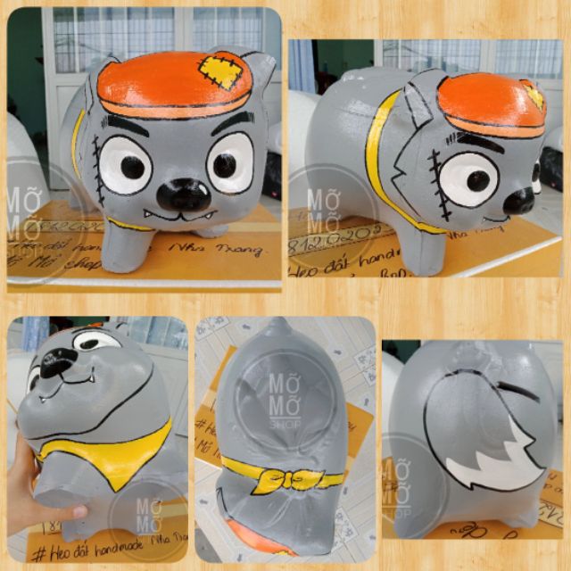 Sói Xám - heo đất handmade (kèm ảnh và video thật)