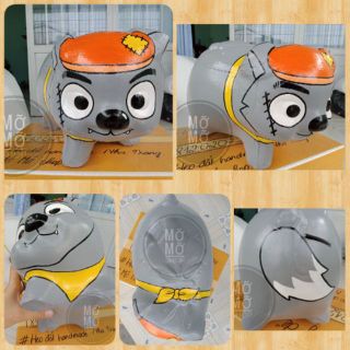 Sói Xám - heo đất handmade (kèm ảnh và video thật)