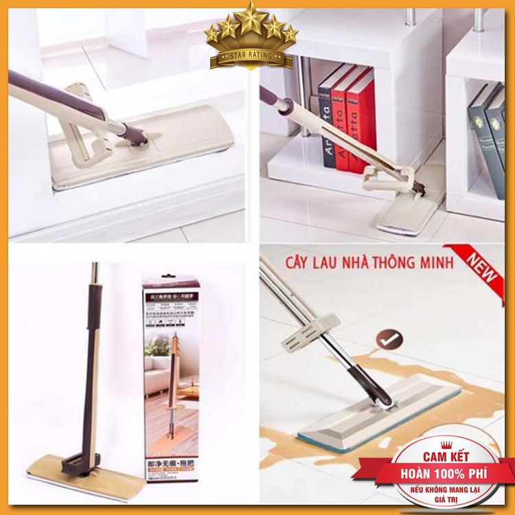 Chổi Lau Nhà Đa Năng Tự Vắt Xoay 360 Độ Spin Mop Thế Hệ Mới 2021 (Tặng Thêm 1 Bông Lau)