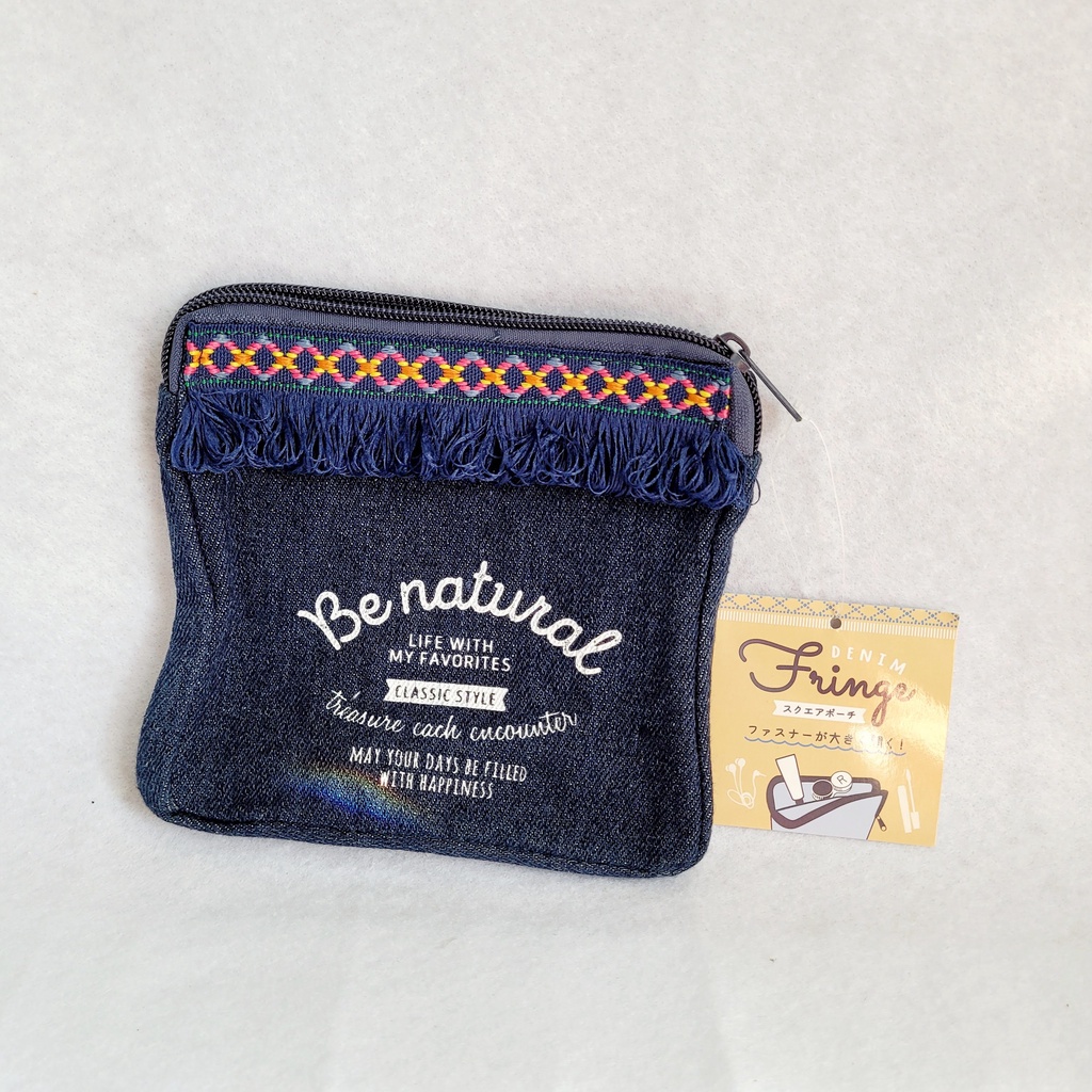 Túi đựng đồ trang điểm cá nhân vải jean hình vuông xinh xắn - Meiisan