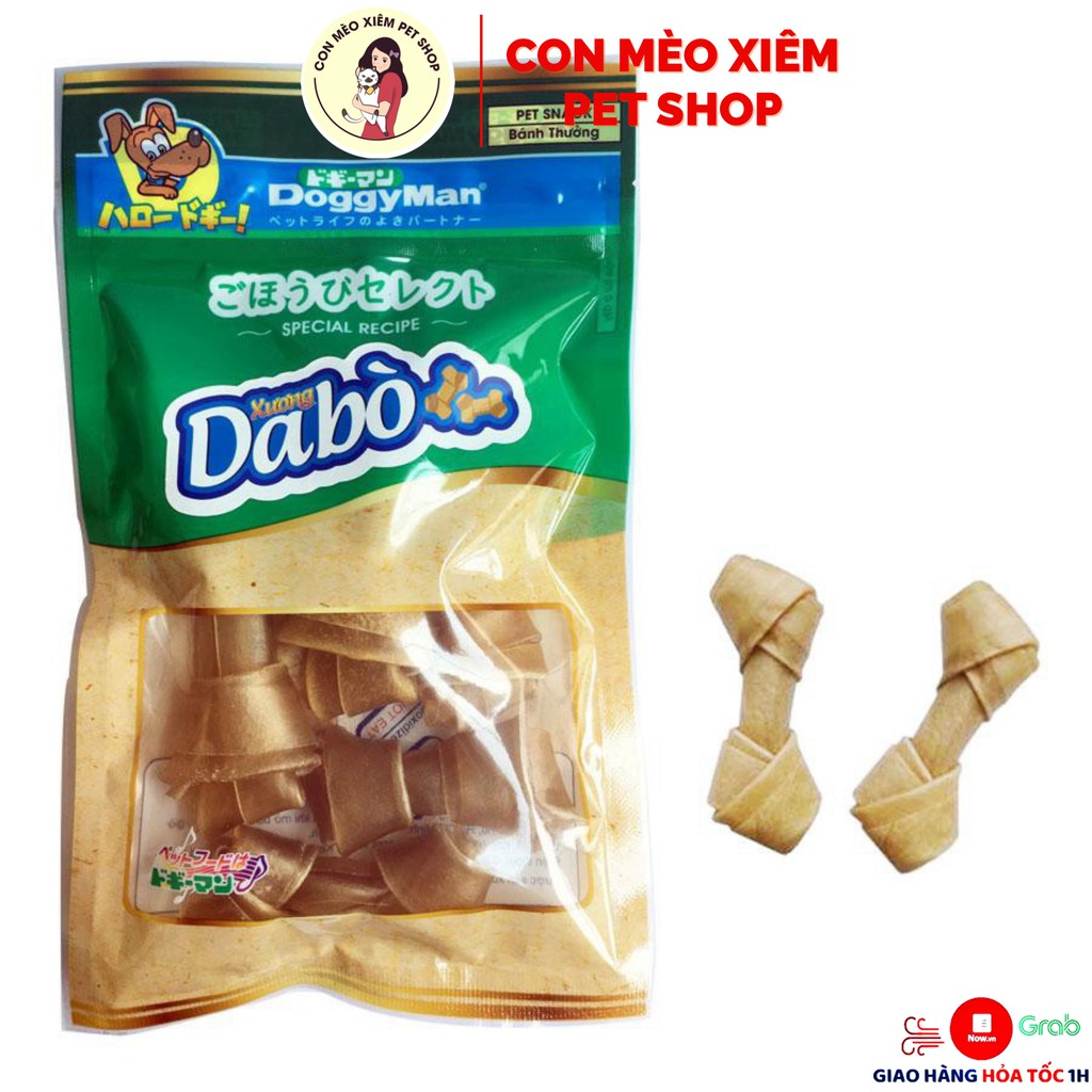 Xương gặm cho chó da bò nơ 5 cây Doggyman sạch răng thơm miệng snack cho cún Con Mèo Xiêm