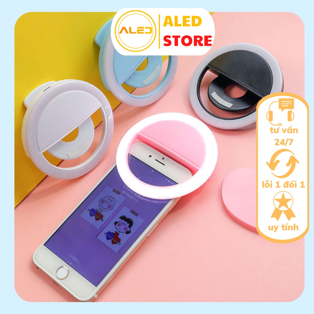 Đèn led selfie mini chụp ảnh tự sướng đèn trợ sáng quay tiktok livestream sạc pin tích điện
