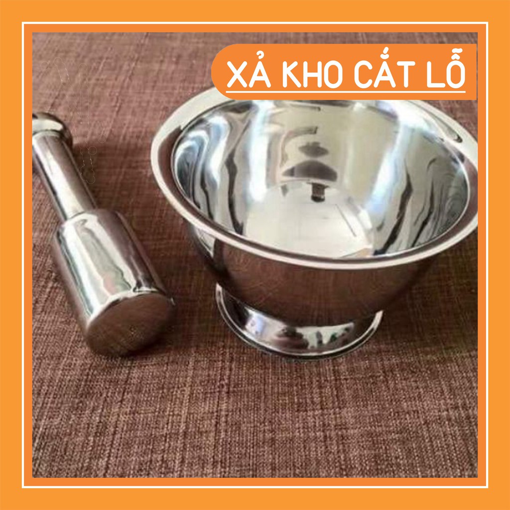 Giảm Giá Sốc - Bộ chày cối giã cua bằng gang - gỗ - inox -Shop011990