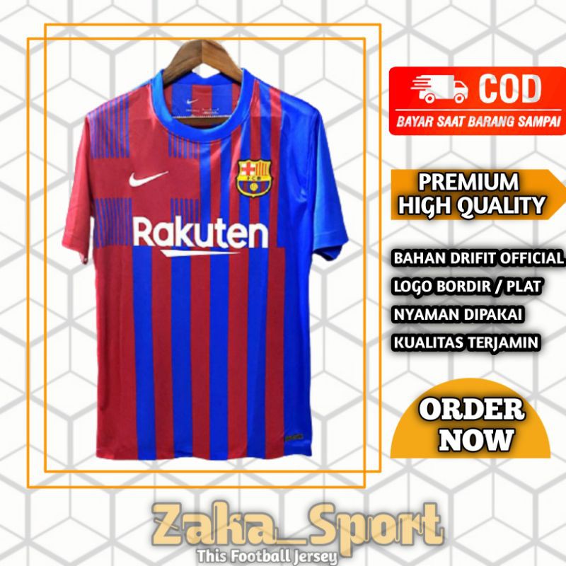 Áo Thun Thể Thao Jersey Barca Home 2021 / 2022