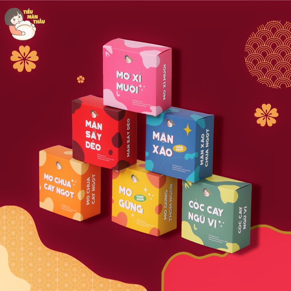 Ô mai xí muội mơ, mận xào, mận sấy dẻo, cóc cay ngũ vị thơm ngon - Tiểu Màn Thầu Store