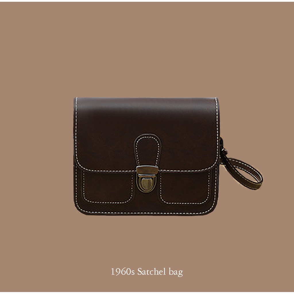 1960s Satchel bag - Túi xách vintage, túi da nữ đeo chéo