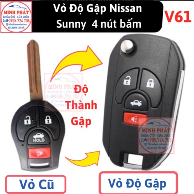 Vỏ chìa khoá xe Ô tô Nissan Sunny