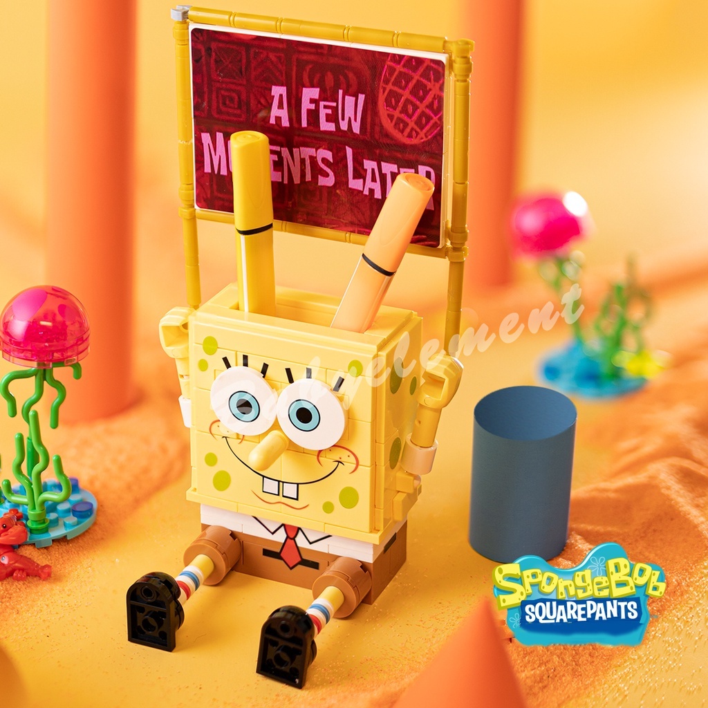 Hộp Đựng Bút Hình Vuông In Hoạt Hình Spongebob Độc Đáo DIY
