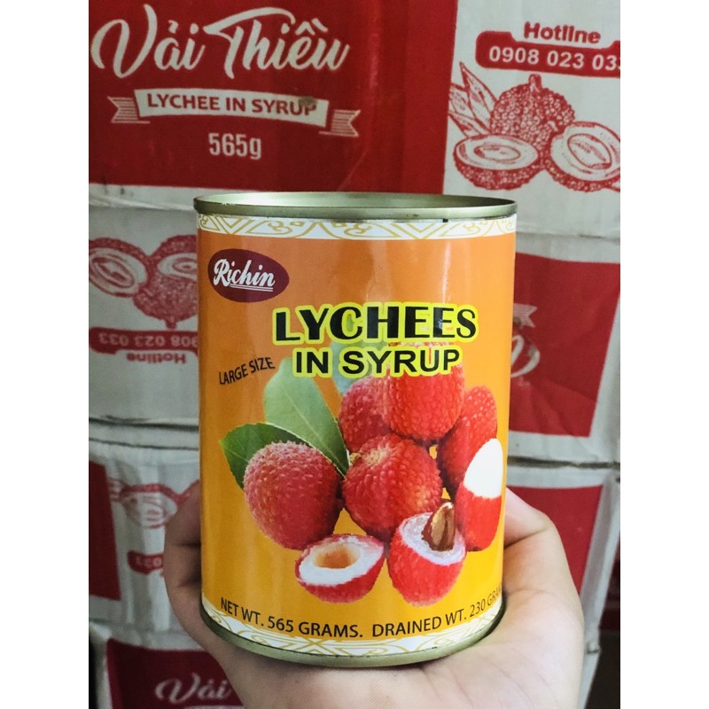 Vải Thiều Ngâm Richin Đóng Lon 565G