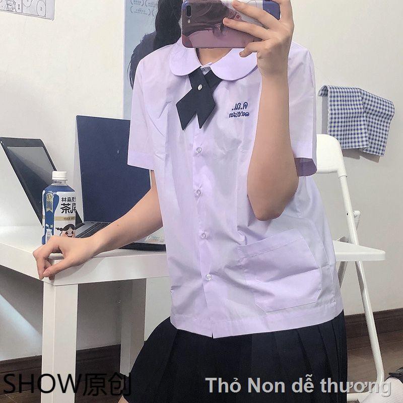 ✆▧kiểu đại học Đồng phục sinh Thái Lan jk áo sơ mi ngắn tay nữ mùa hè cổ tròn cung cấp cảm giác hàng đầu