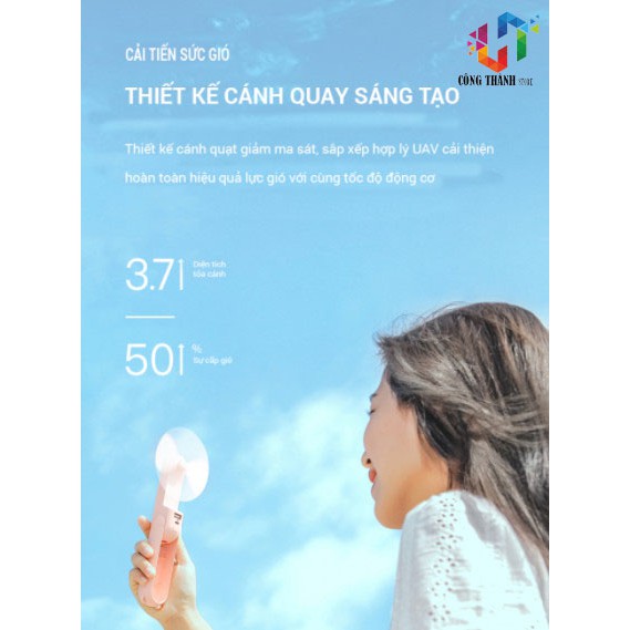 Quạt mini cầm tay gió mạnh tích điện hình gấu Bear 3 trong 1 Jisulife -Hàng Chính Hãng