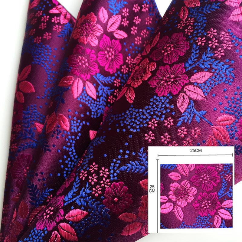 Khăn Lụa Satin 25cm * 25cm Họa Tiết Hoa Sang Trọng Cho Nam