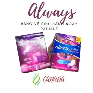 Băng vệ sinh hằng ngày always fresh radiant 60 162 48 miếng - ảnh sản phẩm 1