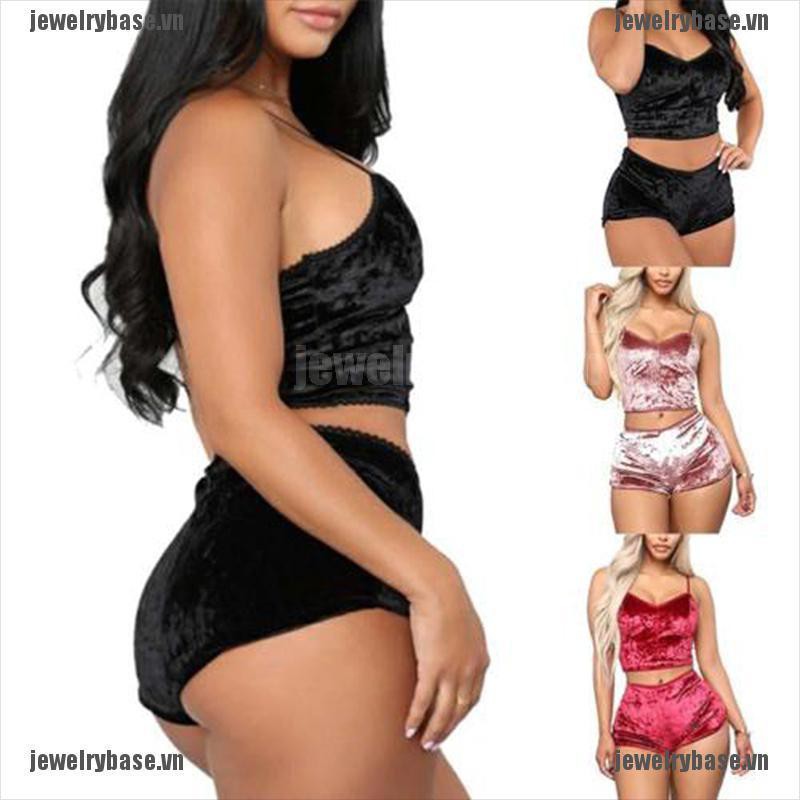 Bộ Đồ Ngủ 2 Dây Vải Nhung Quyến Rũ Cho Nữ | BigBuy360 - bigbuy360.vn