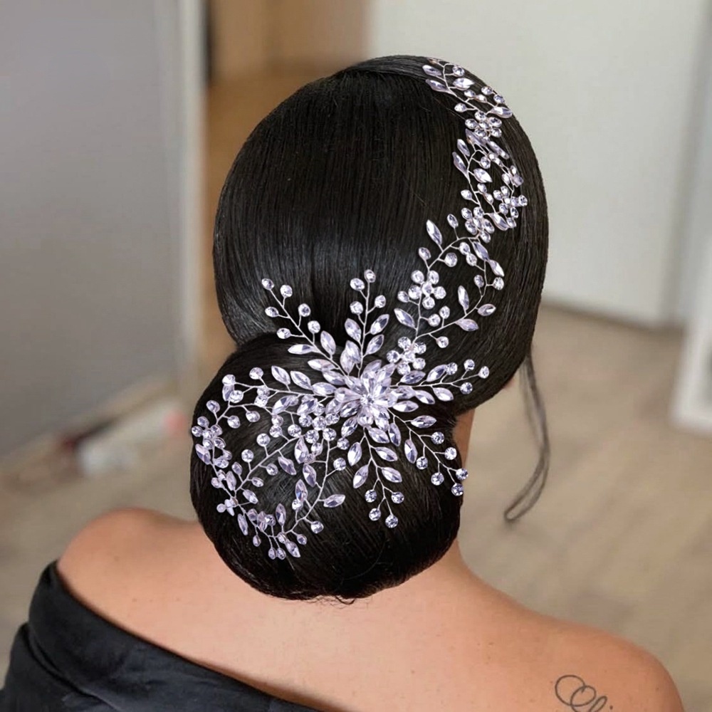 Cài Tóc Đính Đá Sang Trọng Cho Cô Dâu