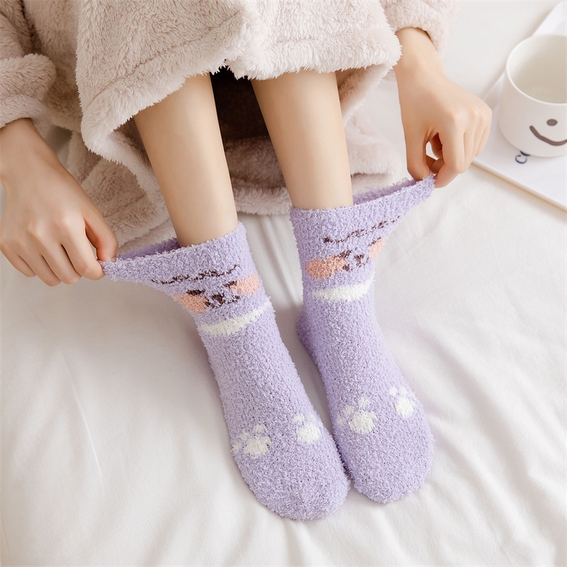 Vớ cotton siêu mềm giữ ấm hình động vật hoạt hình thời trang hàn quốc