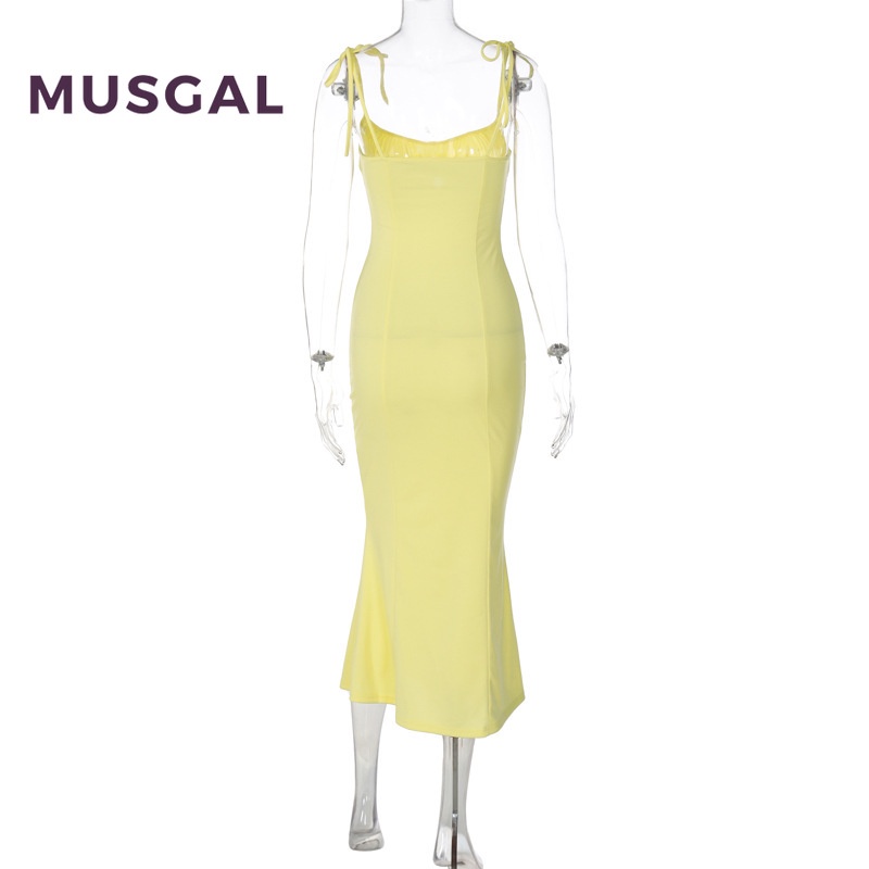 Đầm Hai Dây Cổ Chữ V Màu Sắc Thời Trang Gợi Cảm Cho Nữ