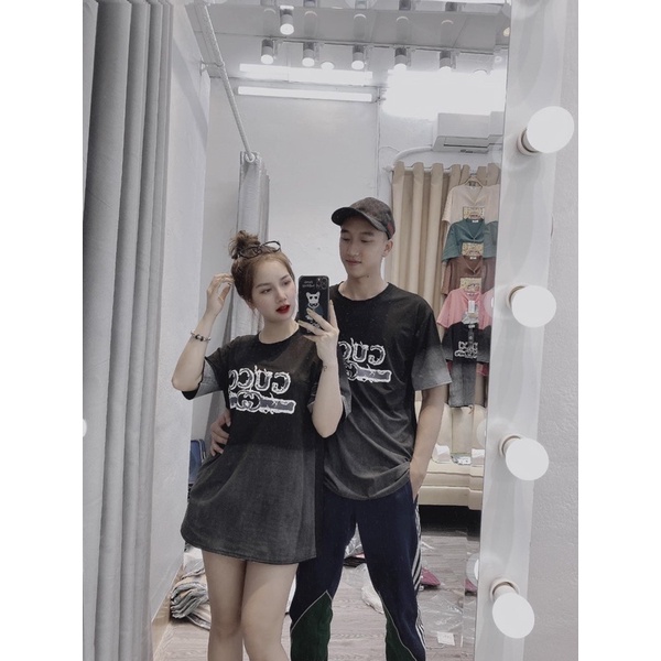 Áo Thun Loang Đen Unisex Phông Form Rộng Ngắn Tay In Hình Cá Tính Nam Nữ Ulzzang HOT