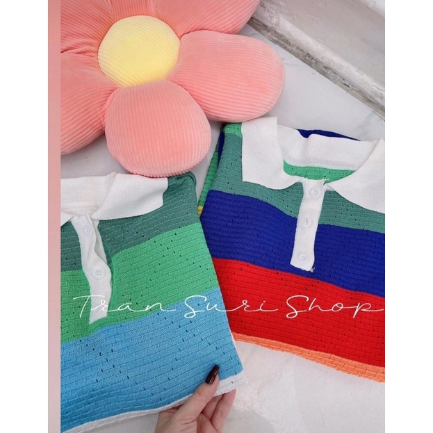 Đầm len kẻ ngang màu sắc siêu xinh