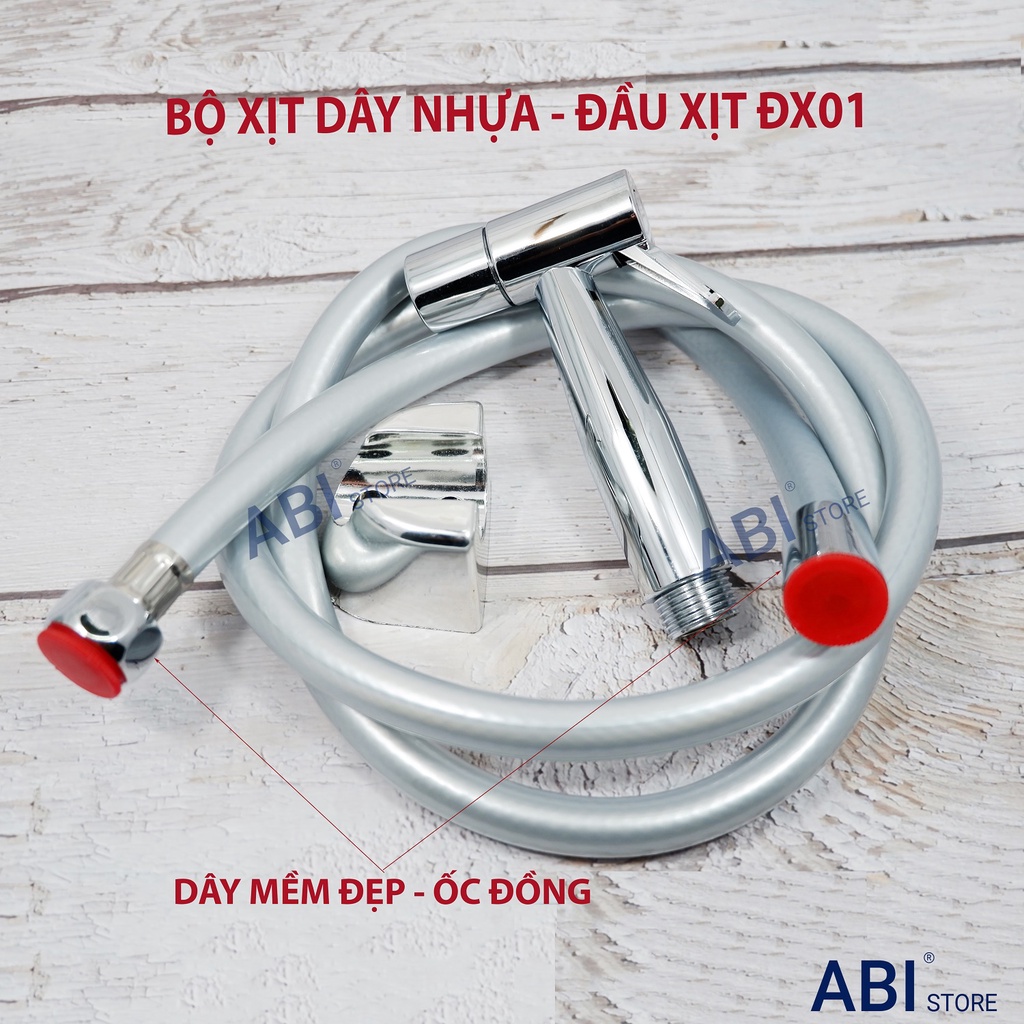 Bộ xịt toilet, xịt nhà vệ sinh (dây mềm xịn ghi cao cấp ốc đồng, đầu xịt ti đồng bền đẹp)