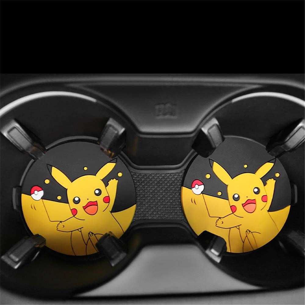 Miếng Lót Ly Hình Pikachu Dễ Thương Trang Trí Nội Thất Xe Hơi
