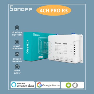 Công tắc thông minh SONOFF 4CH - PRO R3 điều khiển từ xa qua WiFi và RF 4 Cổng