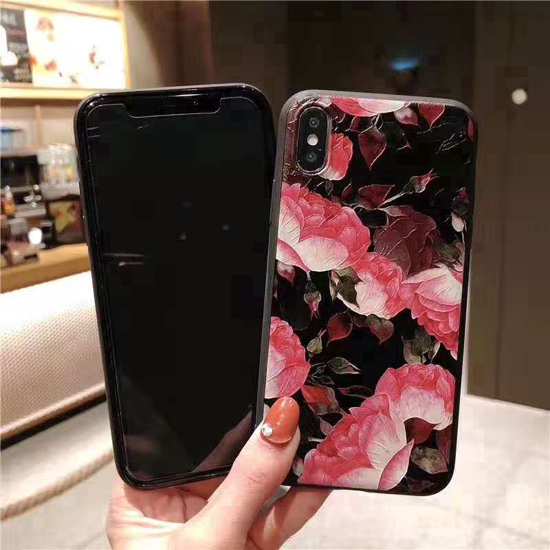 Ốp điện thoại iPhone 6/6S/6 Plus/7 8/7 8 Plus/X/XS/XR/XS MAX nhựa dẻo in hình ảnh Hoa Mẫu Đơn/Lily trắng để lựa chọn