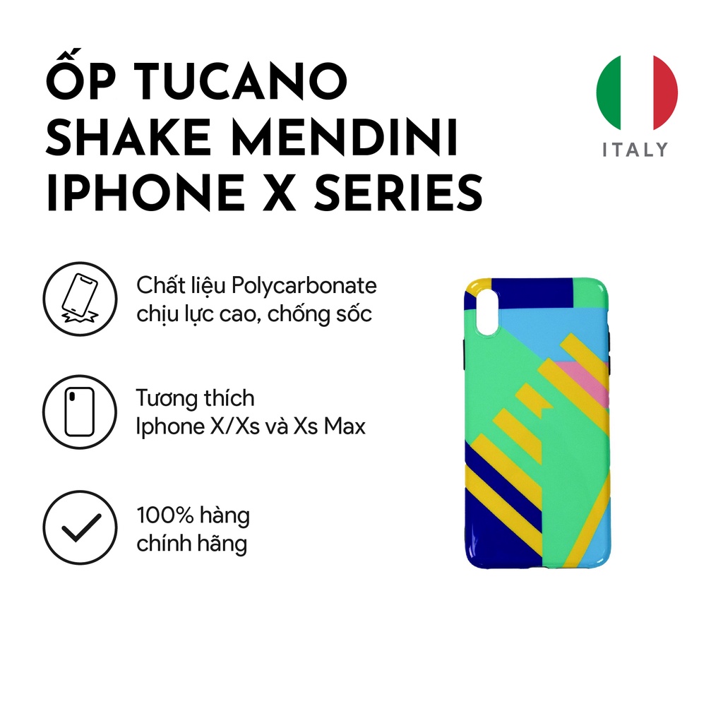 Ốp lưng Tucano Shake Mendini cao cấp độc đáo dành cho Iphone X, XS và XS