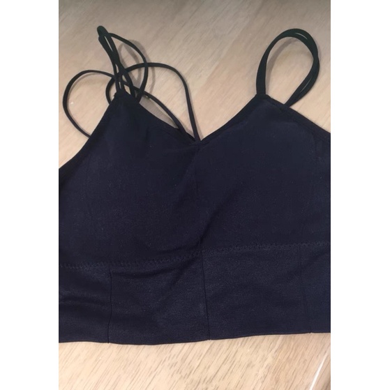 Áo bra dây chéo tập gym, yoga Áo croptop hai dây thun