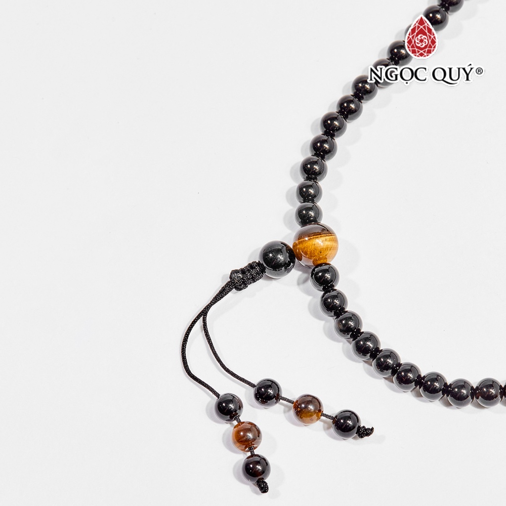 Vòng chuỗi 108 hạt đá obsidian - Ngọc Quý