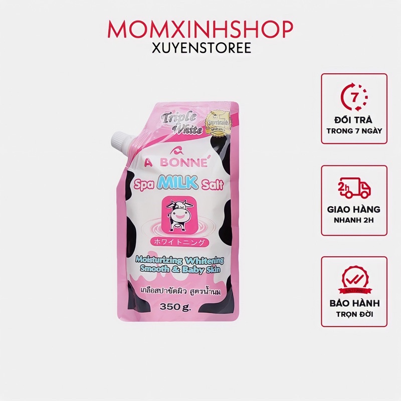 Muối tăm sữa bò abonne - tẩy tế bào chết body và da mặt thái lan hương sữa tươi 350g