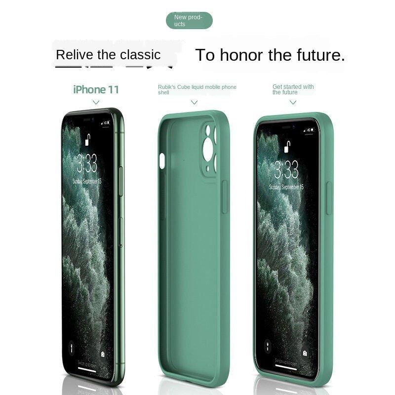 Ốp điện thoại silicone dẻo viền thẳng thích hợp cho IPhone 11 11 pro XS Max XR 7 8 6 6s plus Fsf5