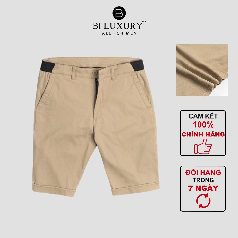 Quần đùi nam Biman By Biluxury kaki short ngố cạp chun khoá cúc tiện dụng lịch lãm 5QNKB002BEV | BigBuy360 - bigbuy360.vn
