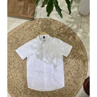 ÁO SƠ MI CỘC TAY CỔ ĐỨC - VẢI ĐŨI (LINEN)