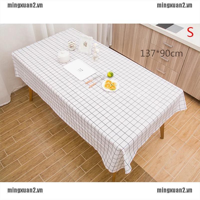 MINXT Tablecloth black and white checkered linen kitchen living room coffee table VN