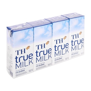 Lốc 4 hộp sữa th true milk ít đường - có đường 110ml - 180ml
