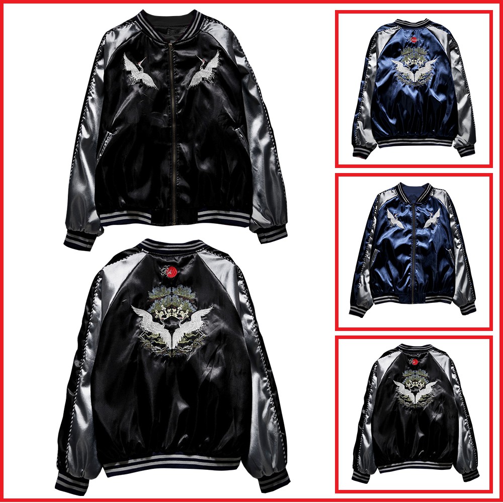 Áo Khoác Nhẹ Bomber Nam Nữ Khóa Kéo In Hình Hạc Trắng Kiểu Dáng Hàn Quốc Thanh Lịch AO KHOAC NAM 9000040 | BigBuy360 - bigbuy360.vn