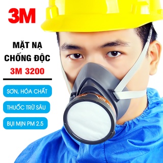 Mặt nạ phòng độc sơn, pu, phun thuốc sâu, chống bụi mịn, hóa chất. khẩu trang mặt nạ 3m 3200