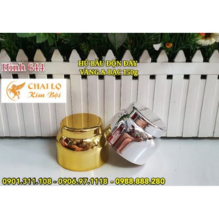 COMBO 50 HỦ ĐỰNG KEM BẦU ĐỘN ĐÁY XI VÀNG & XI BẠC 150g