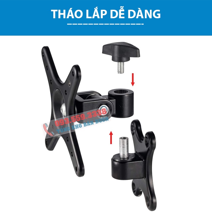 Giá Treo Màn Hình Máy Tính ErgoTek S10 17- 27 Inch ( Upto 32 Inch ) - Xoay 360 Độ - Hợp Kim Nhôm Cao Cấp - Gắn Tường