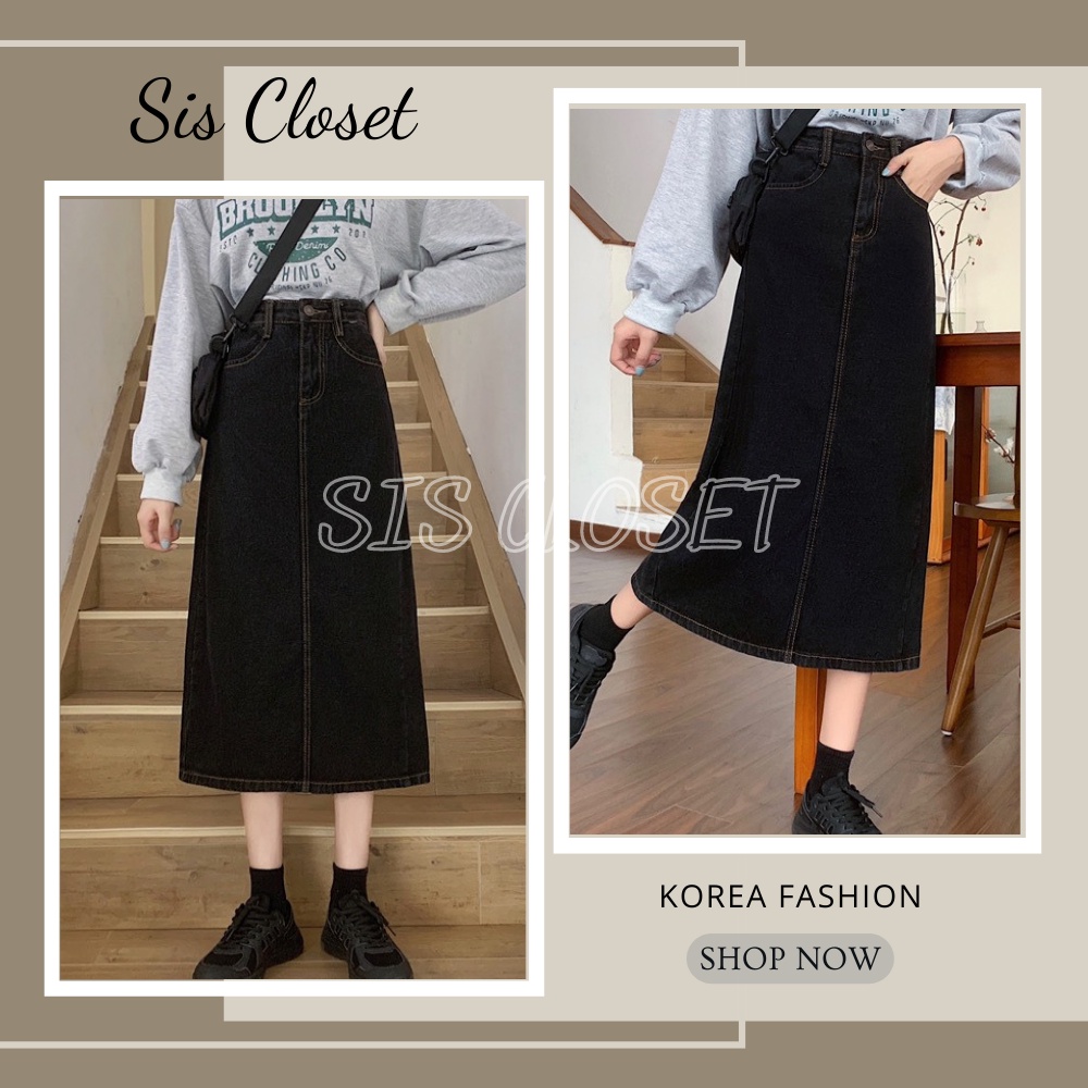 Chân váy kaki chữ A chỉ nổi dáng midi lưng cao cạp chun phong cách Ulzzang Hàn quốc CV1