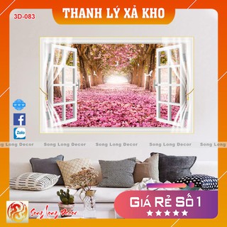 Tranh dán tường 3d Cửa Sổ - 3d083 Tranh 3D Không Gian Sống - Song Long Decor
